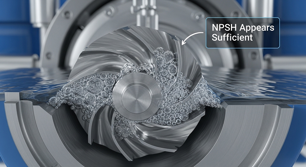 ¿Por qué se produce cavitación incluso cuando el NPSH parece suficiente?cid=46
