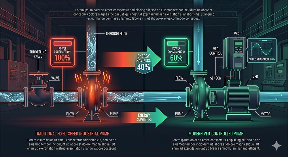 Reduzca la factura eléctrica de las bombas en un 40%: La guía de variadores de frecuencia de 2026