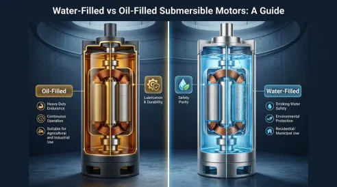Motores sumergibles llenos de agua frente a motores sumergibles llenos de aceite: una guía