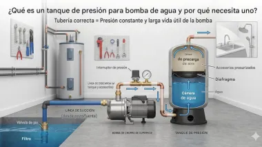 &iquest;Qu&eacute; es un tanque de presi&oacute;n para bomba de agua y por qu&eacute; lo necesitas?