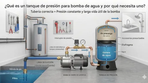 ¿Qué es un tanque de presión para bomba de agua y por qué lo necesitas?
