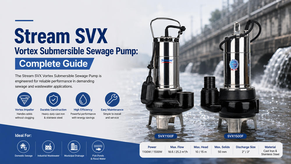 Bomba sumergible para aguas residuales Stream SVX Vortex: Guía completa Bomba sumergible para aguas residuales Stream SVX Vortex: Guía completa