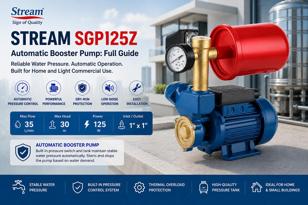 Stream SGP125Z: Guía completa de la bomba presurizadora automática Stream SGP125Z: Guía completa de la bomba presurizadora automática