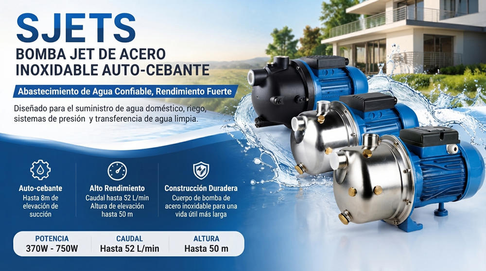 Bomba de chorro autocebante de acero inoxidable Stream SJETS: suministro de agua fiable y aumento de presión.