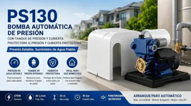 Stream PS130: Bomba Presurizadora Autom&aacute;tica con Tanque y Cubierta