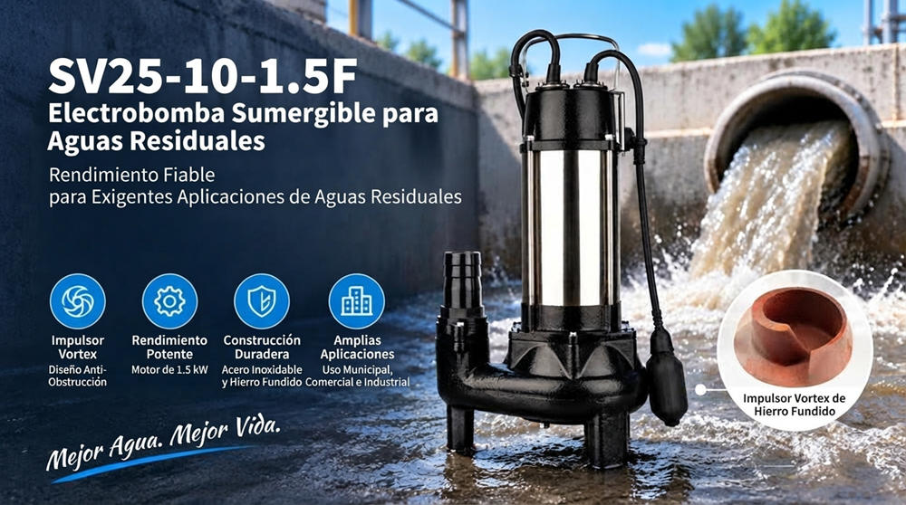 Stream SV25-10-1.5F: Bomba Trituradora de Aguas Residuales con Impulsor de Molienda Stream SV25-10-1.5F: Bomba Trituradora de Aguas Residuales con Impulsor de Molienda