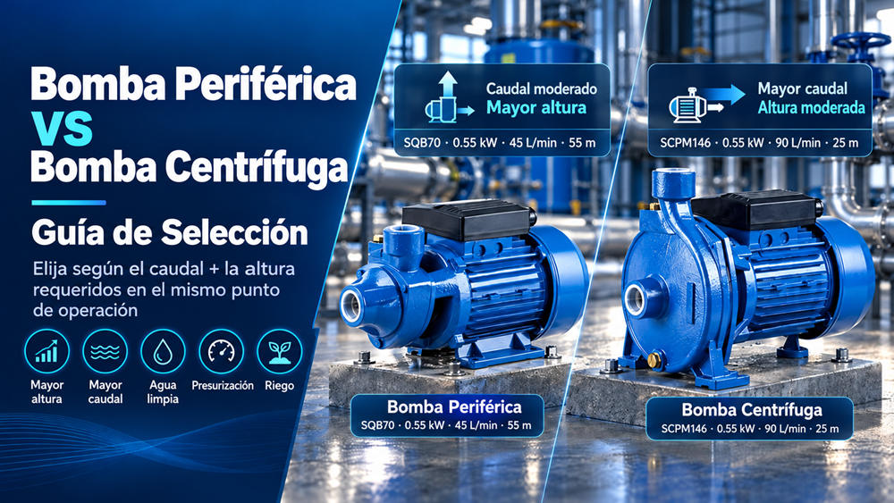 Bomba periférica vs centrífuga: diferencias y usos