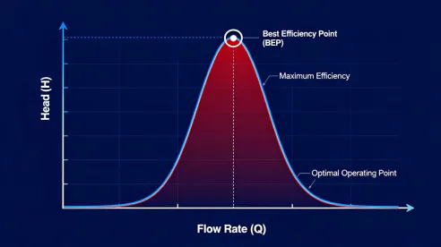 Cómo calcular el punto de máxima eficiencia (BEP) de una bomba