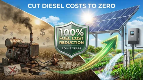 Reduzca a cero los costos del diésel con el riego solar.